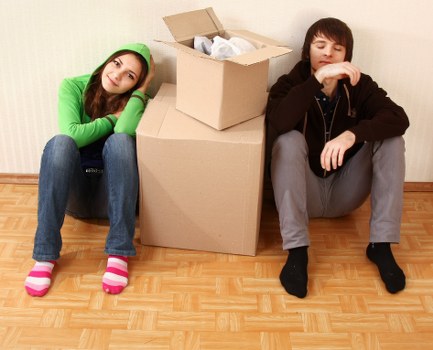 Careful loading of student belongings for a Queens Park move