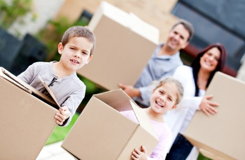 Office removals team planning a business move in Queens Park