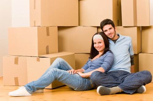 Local removals vehicle arranged for a Queens Park residential flat move