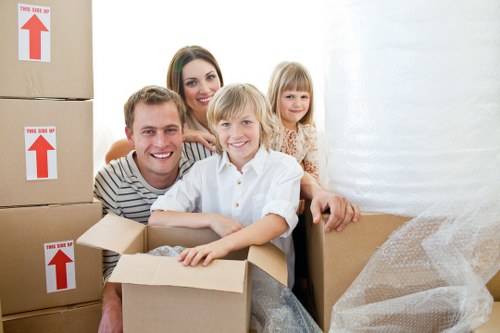 Packing and labelling office equipment for a local workplace relocation