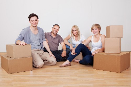 Loading office items for transport during a commercial move